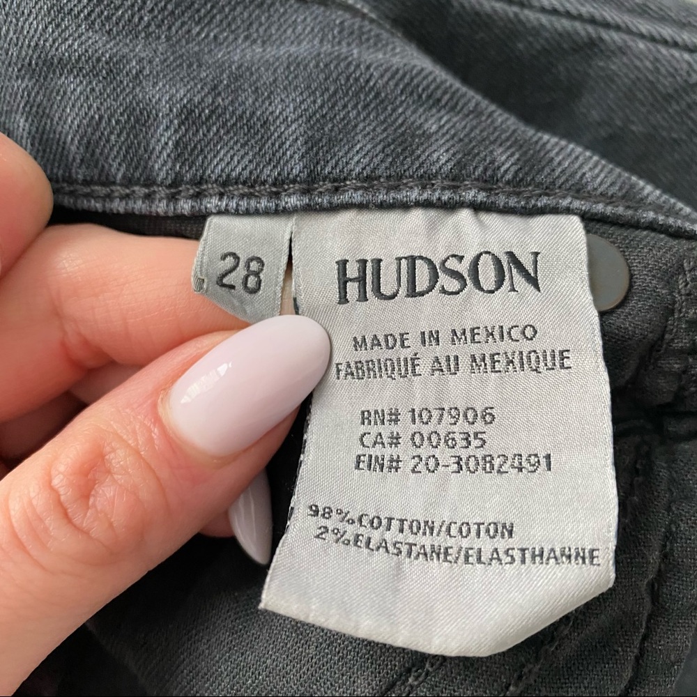 Hudson Bootcut Grey/Black Jean Split Hem Sz 28 - Picture 8 of 8